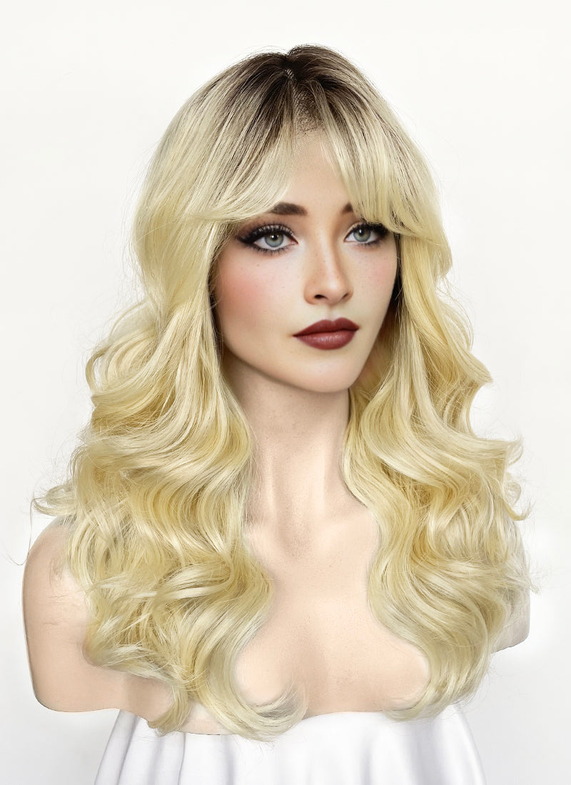 Sabrina Carpenter Inspiration Blonde With Dark Roots Wavy Lace