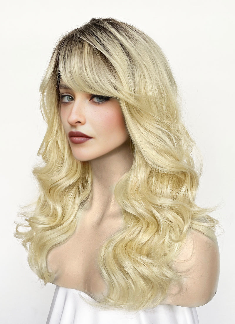 Sabrina Carpenter Inspiration Blonde With Dark Roots Wavy Lace