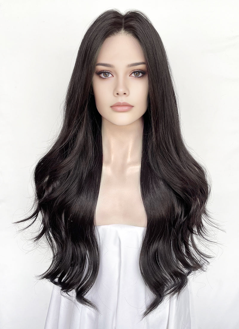 Dark Brown Wavy Lace Front Synthetic Hair Wig LFK5580