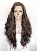Brunette Wavy Lace Front Synthetic Hair Wig LFK5597