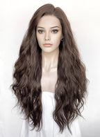 Brunette Wavy Lace Front Synthetic Hair Wig LFK5597