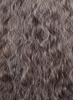 Brown Mixed Grey Curly Lace Front Synthetic Hair Wig LFK5598