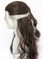 Brown Mixed Silver Grey Wavy Lace Front Synthetic Hair Wig LFK5603