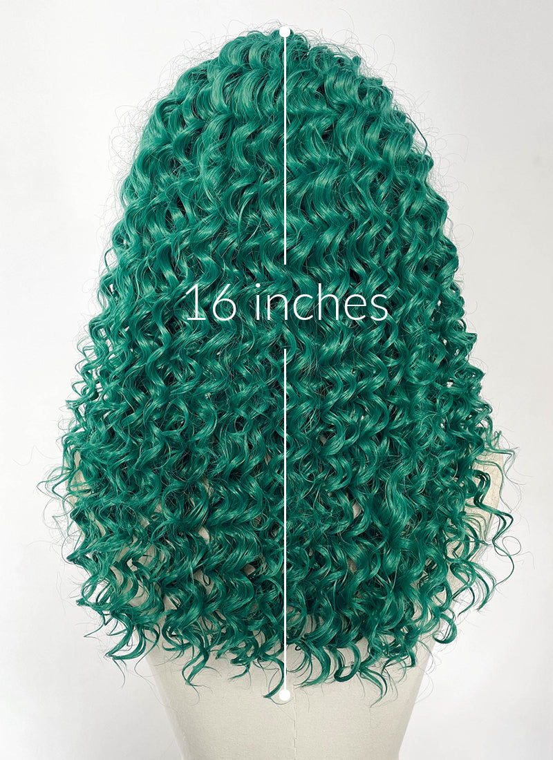 Green Curly Lace Front Synthetic Wig LFK5604