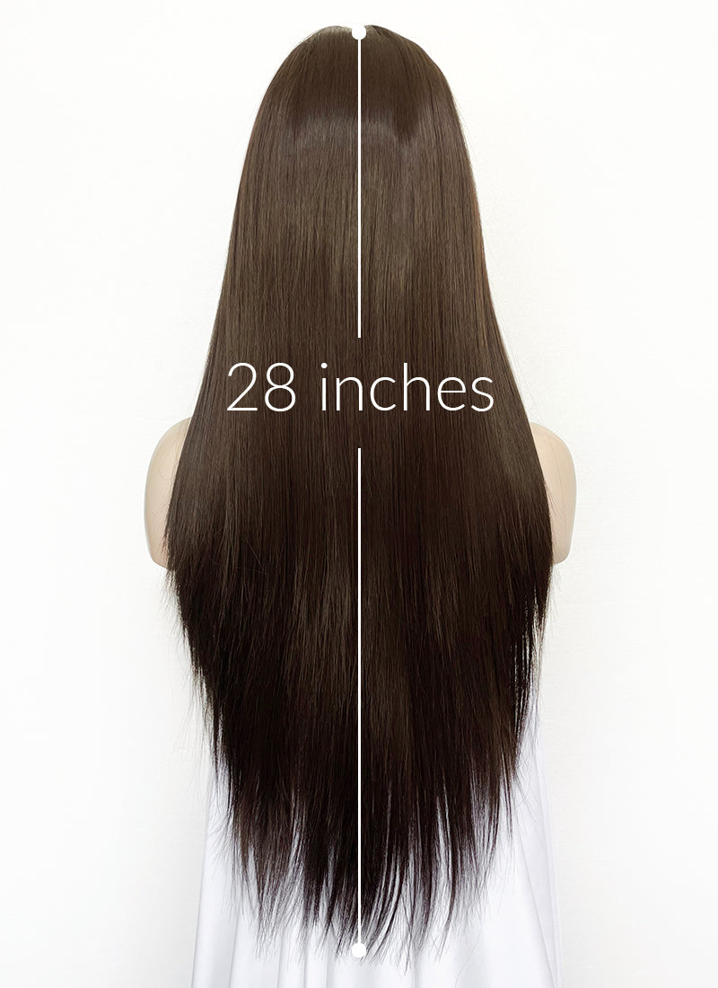 Brunette Straight 13" x 6" Lace Top Kanekalon Synthetic Hair Wig LFS027