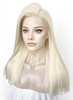 Platinum Blonde straight 13" x 6" Lace Top Lace Front Synthetic Wig LFS044