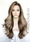 Balayage Blonde Mixed Brown Wavy Lace Front Kanekalon Synthetic Wig LFS045