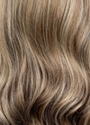 Balayage Blonde Mixed Brown Wavy Lace Front Kanekalon Synthetic Wig LFS045