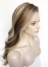 Balayage Blonde Mixed Brown Wavy Lace Front Kanekalon Synthetic Wig LFS045