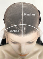 Black Wavy 13" x 6" Lace Top Kanekalon Synthetic Hair Wig LFS052