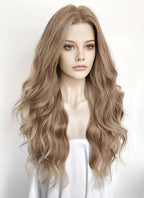 Ash Blonde Wavy 13" x 6" Lace Top Kanekalon Synthetic Hair Wig LFS058