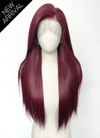 Reddish Purple Straight 13" x 6" Lace Top Kanekalon Synthetic Hair Wig LFS063