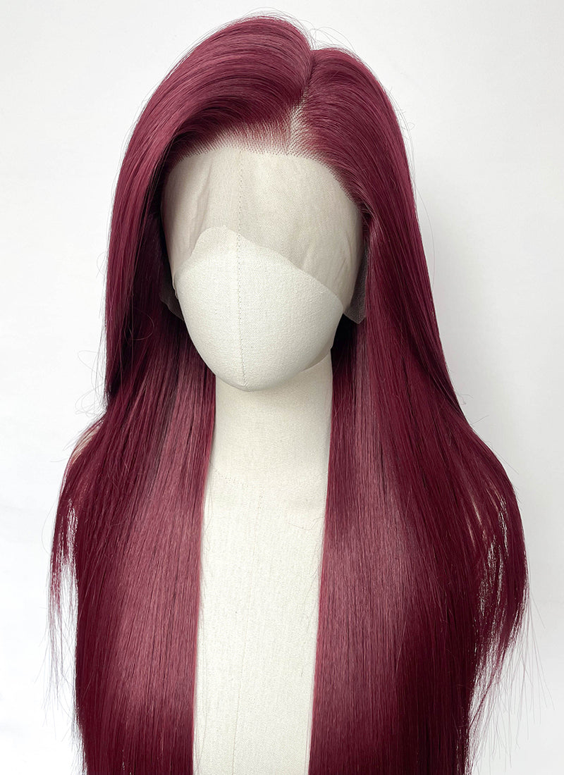 Reddish Purple Straight 13" x 6" Lace Top Kanekalon Synthetic Hair Wig LFS063