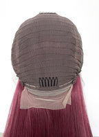 Reddish Purple Straight 13" x 6" Lace Top Kanekalon Synthetic Hair Wig LFS063