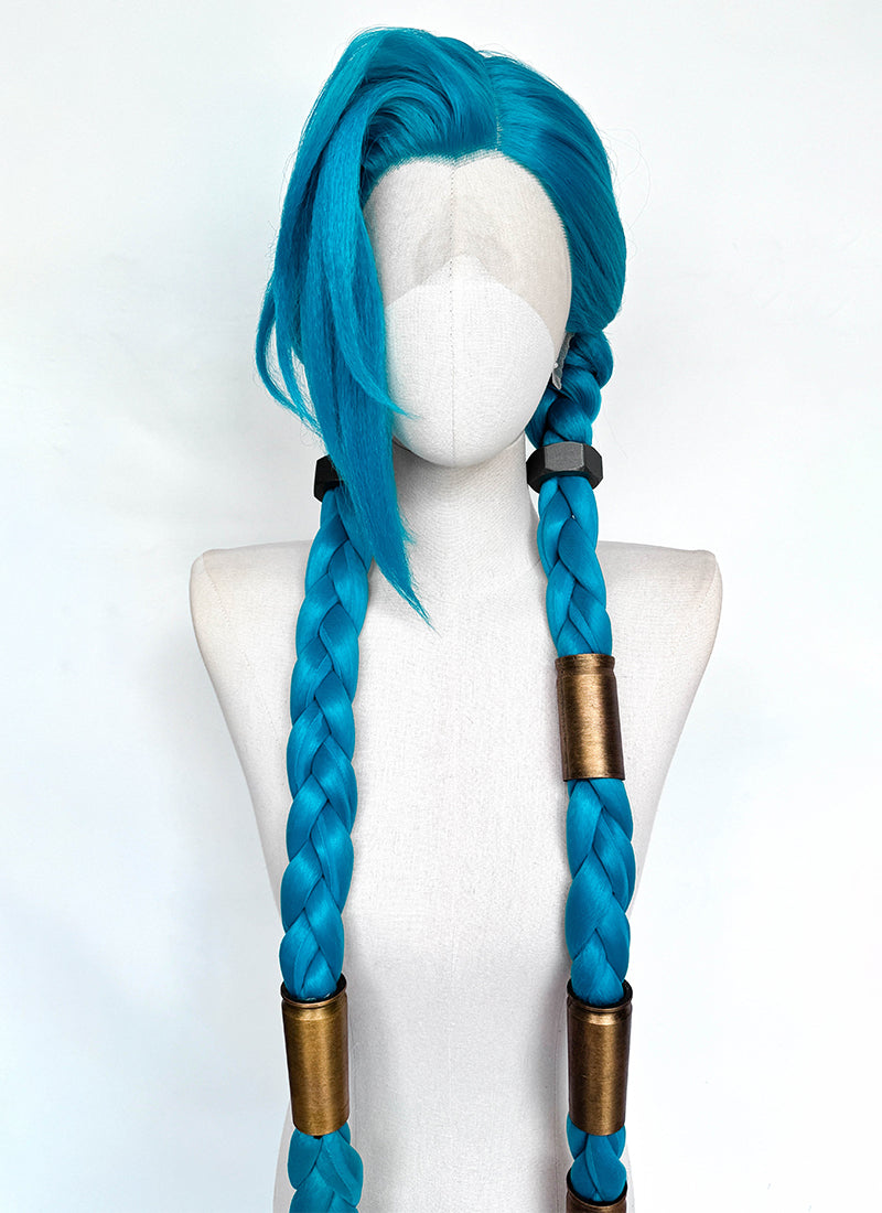League of Legends LOL Arcane Jinx Turquoise Blue Braided Lace