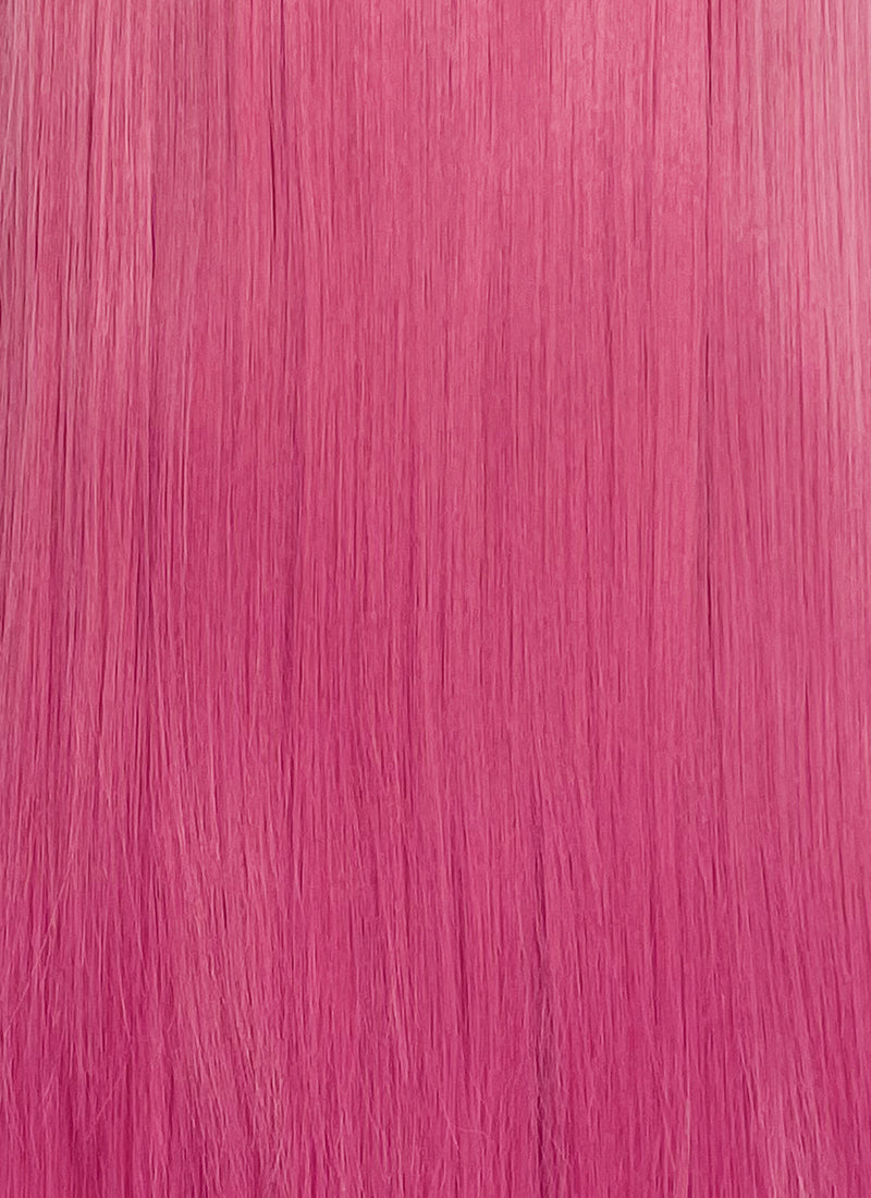Hot Pink Straight Lace Front Synthetic Wig | WigIsFashion