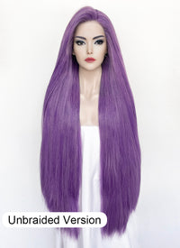 KPop Demon Hunters Rumi Pastel Purple Braided Lace Front Synthetic Wig LF2515