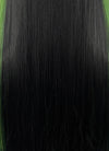 Black And Green Money Piece Straight Lace Front Synthetic Wig LN6046