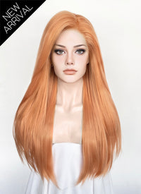 Pastel Orange Straight Lace Front Synthetic Wig LN6047