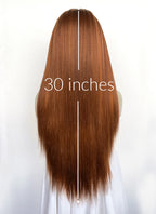 Mixed Ginger Straight Yaki Lace Front Synthetic Hair Wig LN6048