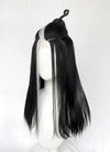 Critical Role Laudna Black And White Single Money Piece Straight Lace Front Synthetic Hair Wig LW4059