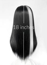 Critical Role Laudna Black And White Single Money Piece Straight Lace Front Synthetic Hair Wig LW4059