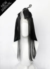 Critical Role Laudna Black And White Single Money Piece Straight Lace Front Synthetic Hair Wig LW4059