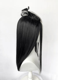 Critical Role Laudna Black And White Single Money Piece Straight Lace Front Synthetic Hair Wig LW4059