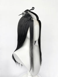 Critical Role Laudna Black And White Single Money Piece Straight Lace Front Synthetic Hair Wig LW4059