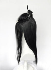 Critical Role Laudna Black And White Single Money Piece Straight Lace Front Synthetic Hair Wig LW4059