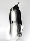 Critical Role Laudna Black And White Single Money Piece Straight Lace Front Synthetic Hair Wig LW4059