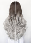 Fourth Wing Violet Sorrengail Brunette Silver Grey Ombre Braided Lace Front Synthetic Wig LF2519