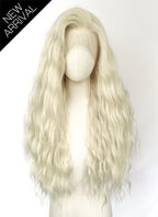 Platinum Blonde Wavy Lace Front Synthetic Hair Wig LW4117