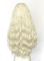 Platinum Blonde Wavy Lace Front Synthetic Hair Wig LW4117
