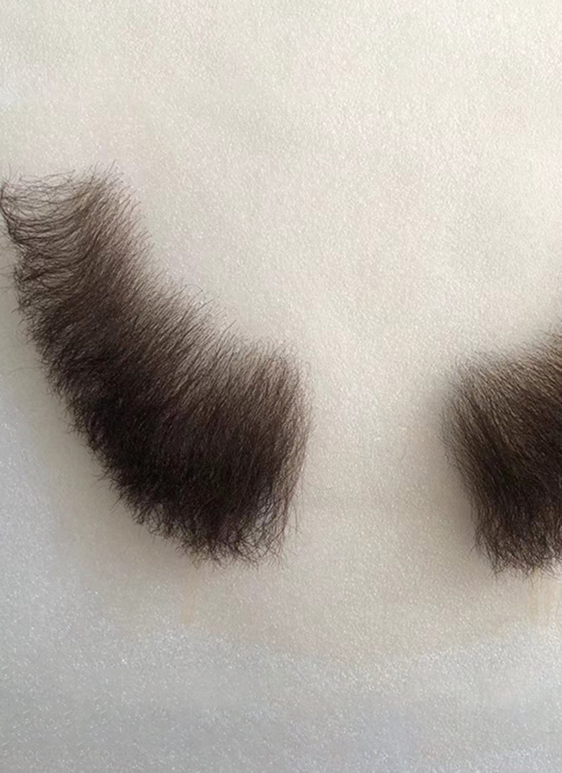 Handmade HD Lace Realistic Dark Brown Sideburns Facial Hair Set MB006