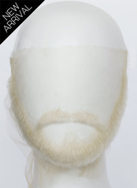 The Witcher 3 Geralt of Rivia Handmade HD Lace Realistic Platinum Blonde Beard and Moustache Facial Hair Set MB011