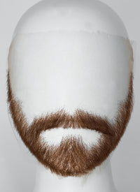 Handmade HD Lace Realistic Brown Beard and Moustache Facial Hair Set MB012