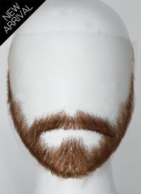 Handmade HD Lace Realistic Brown Beard and Moustache Facial Hair Set MB012