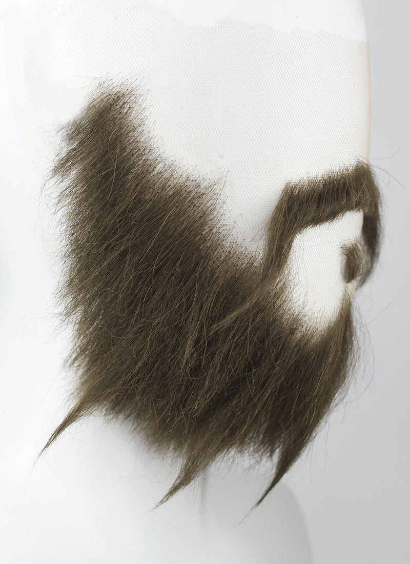 Overwatch Cole Cassidy Handmade HD Lace Realistic Ash Brown Full Beard and Moustache Facial Hair Set MB013