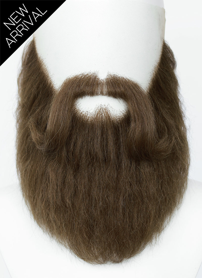 Handmade HD Lace Realistic Brown Full Beard and Moustache Facial Hair Set MB015