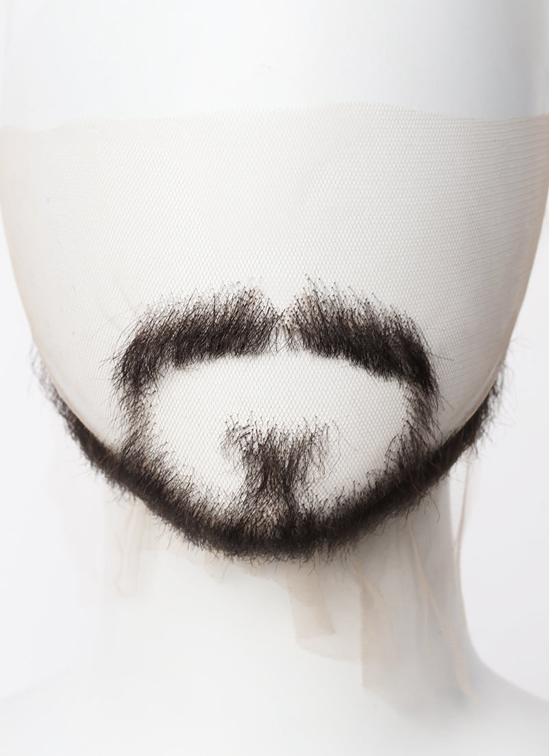 Marve Doctor Strange Handmade HD Lace Realistic Natural Black Extended Goatee Beard and Moustache Facial Hair Set MB017