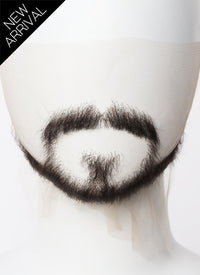 Marve Doctor Strange Handmade HD Lace Realistic Natural Black Extended Goatee Beard and Moustache Facial Hair Set MB017