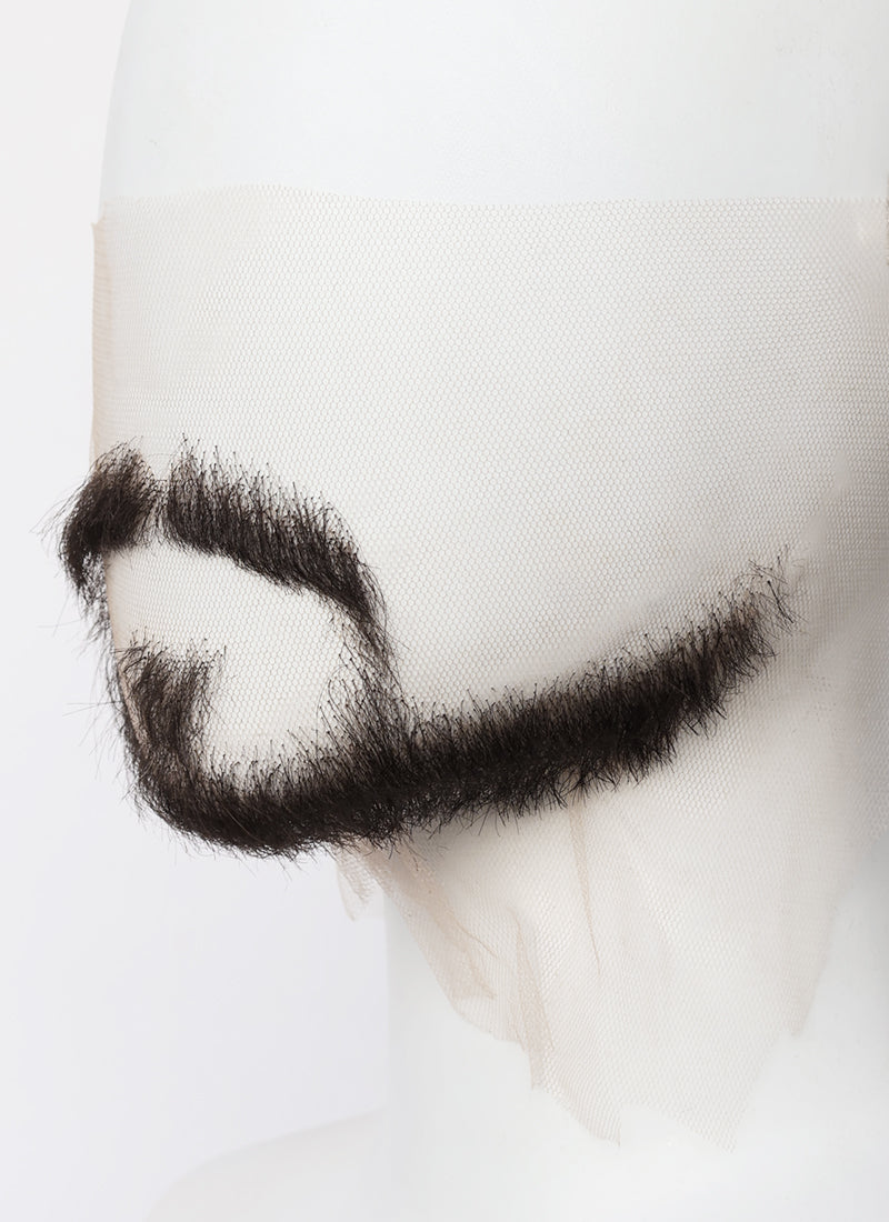 Marve Doctor Strange Handmade HD Lace Realistic Natural Black Extended Goatee Beard and Moustache Facial Hair Set MB017