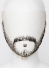 Hannibal Will Graham Handmade HD Lace Realistic Natural Black Long Stubble Beard and Moustache Facial Hair Set MB023