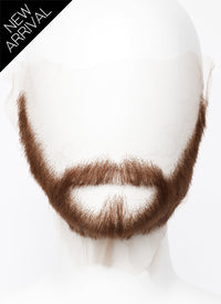 Sonic the Hedgehog Caleb Widogast Handmade HD Lace Realistic Auburn Long Stubble Beard and Moustache Facial Hair Set MB025