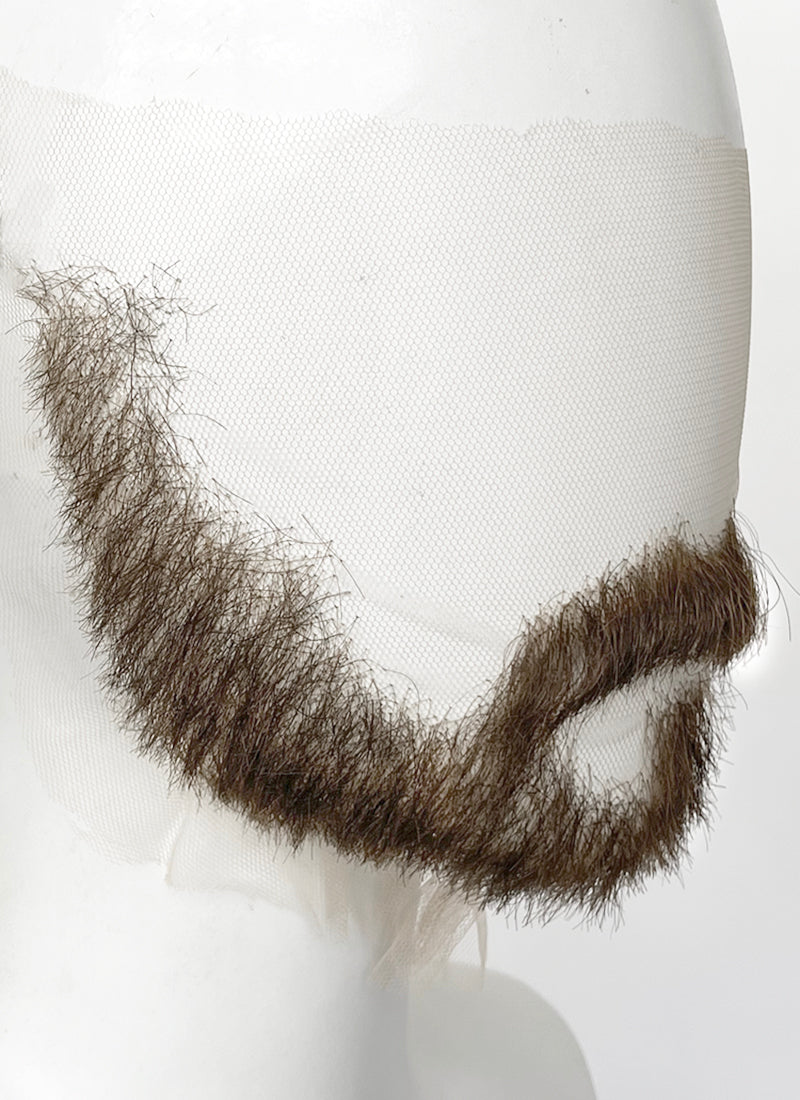 Clair Obscur: Expedition 33 Gustave Handmade HD Lace Realistic Greenish Brown Long Stubble Beard and Moustache Facial Hair Set MB026