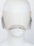 Handmade HD Lace Realistic Silver Grey Beard and Moustache Facial Hair Set MB043