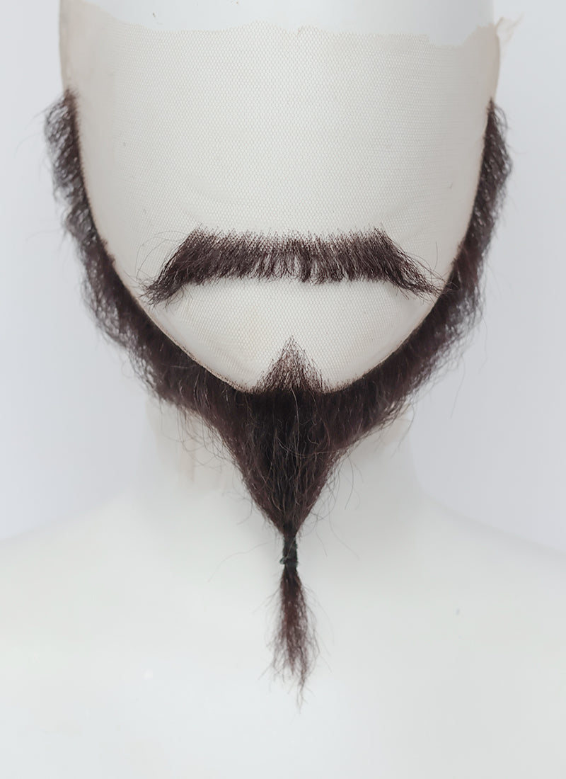 Critical Role The Legend of Vox Machina Shaun Gilmore Handmade HD Lace Realistic Purplish Black Beard and Moustache Facial Hair Set MB049