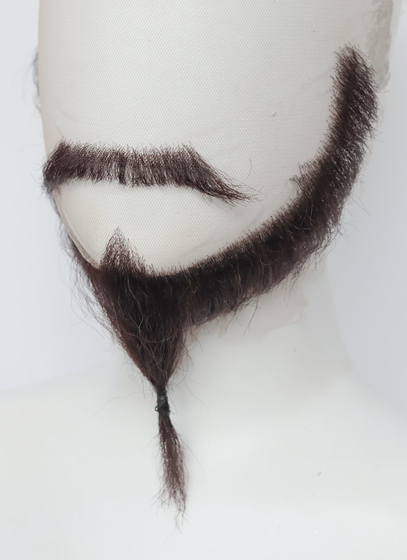Critical Role The Legend of Vox Machina Shaun Gilmore Handmade HD Lace Realistic Purplish Black Beard and Moustache Facial Hair Set MB049