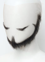 One Piece Dracule Mihawk Handmade HD Lace Realistic Black Beard and Moustache Facial Hair Set MB054
